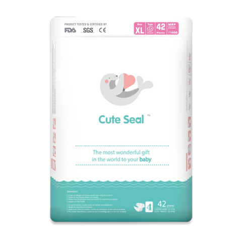 Cute Seal - Canadian Premium Baby Diapers - Extra Large - 42 Pcs (Velcro Type) - XL