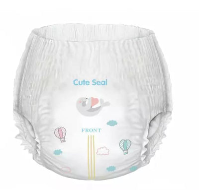 Baby Diaper Cute Seal - Canadian Premium Baby Diapers - Large - 52pcs (Pant Type / Pull-ups Type) - L