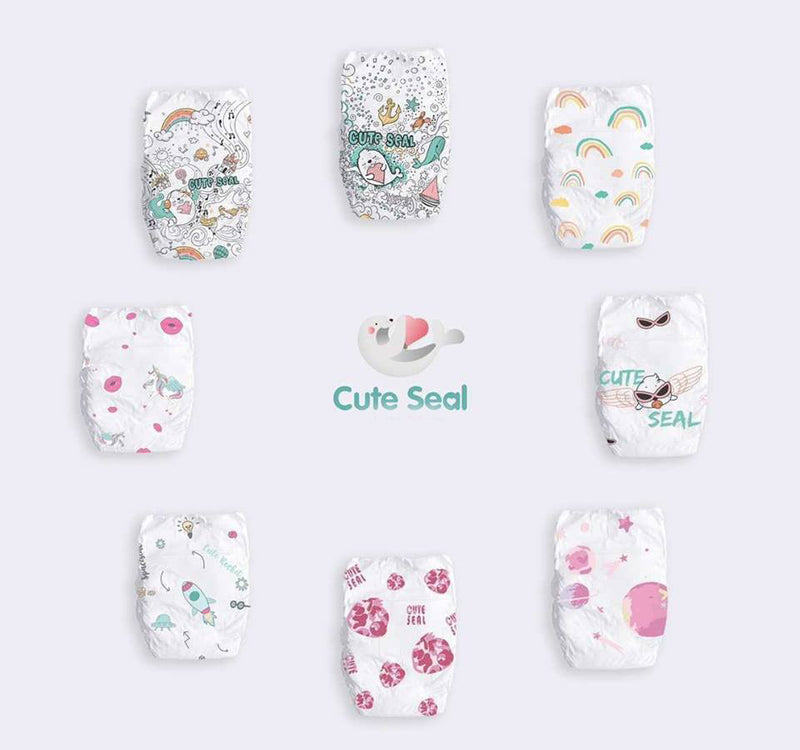 Baby Diaper Cute Seal - Canadian Premium Baby Diapers - Large - 46 Pcs (Tape Type) - L
