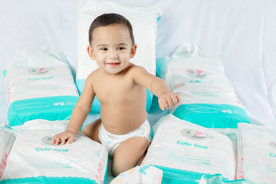 Baby Diaper Cute Seal - Canadian Premium Baby Diapers - Medium - 52 pcs (Pant Type / Pull-ups Type) - M