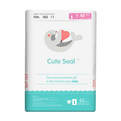Baby Diaper Cute Seal - Canadian Premium Baby Diapers - Small - 62 Pcs (Pant Type / Pull-ups Type) - S