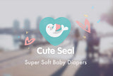 Cute Seal - Canadian Premium Baby Diapers - LARGE - 46 Pcs (Velcro Type) - L